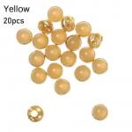 20/40st Mini Pearl Buttons Diy Dockkläder Gul 20st