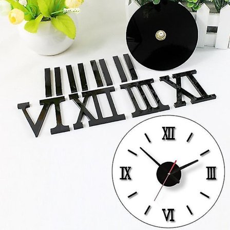 Moderne DIY Romersk Veggklokke 3D Klistremerke Hjemmespeil