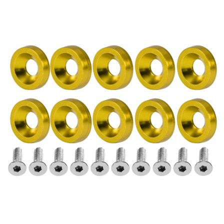 Bilmodifiering M6 Packningsskruv Registreringsskylt Ram Dekorationsskruv (Guld)