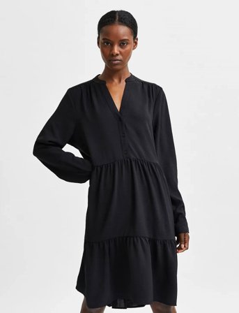 Selected Slfmivia Lshort Dress - Black - 34