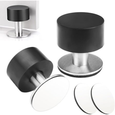 (Valkoinen) Ovenpysäytin, 2 huoneen seinäoven pysäytin, ruostumattomasta teräksestä valmistettu ovenpysäytin, liimattava seinäoven pysäytin, 