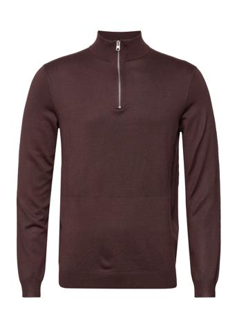 Onswyler Life Ls Half Zip Knit Knitwear Half Zip Pullover Ruskea ONLY & SONS