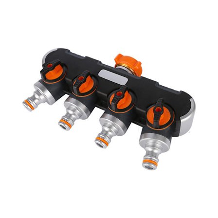4-vägsfördelare, slangdelare, justerbar och låsbar vatten F