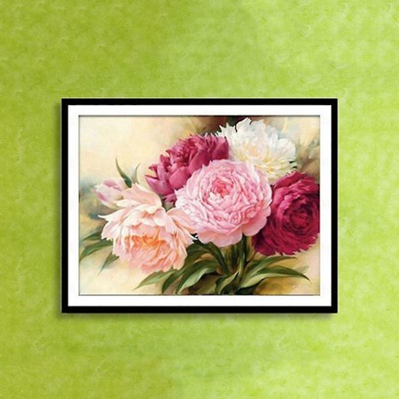 5D Fuld Diamant Broderi Peony Blomster Maleri Kit