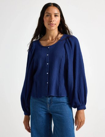 Lindex Blouse Yellena - Navy - XS