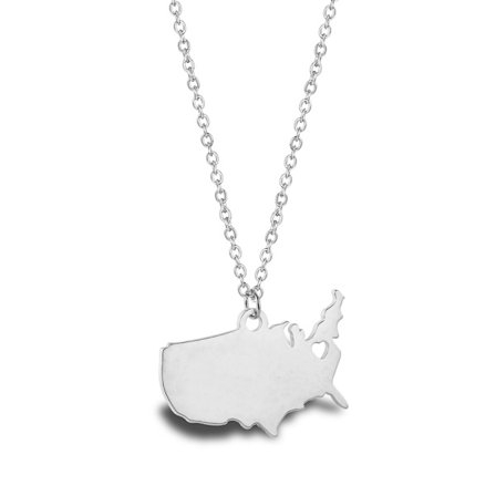 1 st USA-karta halsband, Nordamerika land topografisk karta