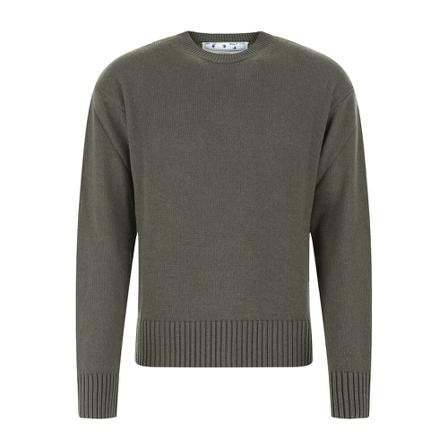 Off White, Off Basic Knit Crewneck Grijs, Heren, Maat:XL,Polyamide