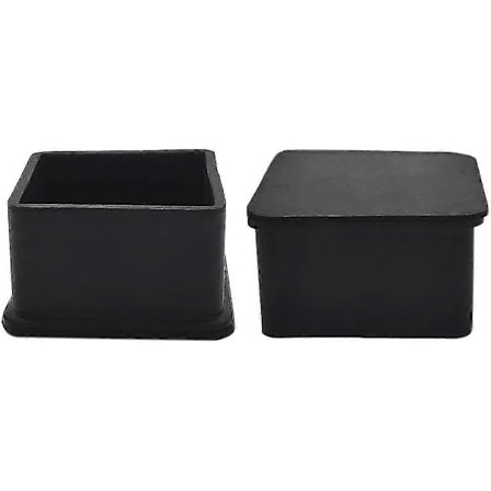 8-pack Halkfria Gummifötter för Stolar, Möbler, Bord, 5,0 cm (2 tum), Fyrkantiga, Svarta LGL