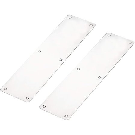 Dørfingerplate, 2 x Branndørfingerplate, 300 x 80mm Børstet Rustfritt Stål Kickplate Dørbeskytter/Nedre Dør med Skruer, Kvadratiske Hjørner