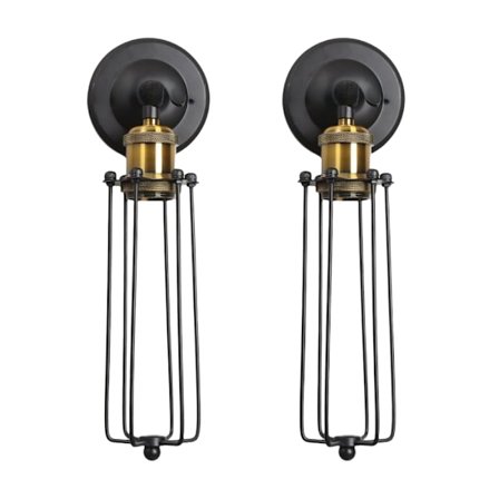 Vintage Edison-lampe for barer, hoteller, industriell vegglampe med myk lysstyrke, enkel installasjon, minimalistisk design, varm atmosfære, smijern