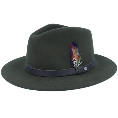 Stetson - Grønn fedora Hatt - Traveller Woolfelt Wood Green Fedora @ Hatstore