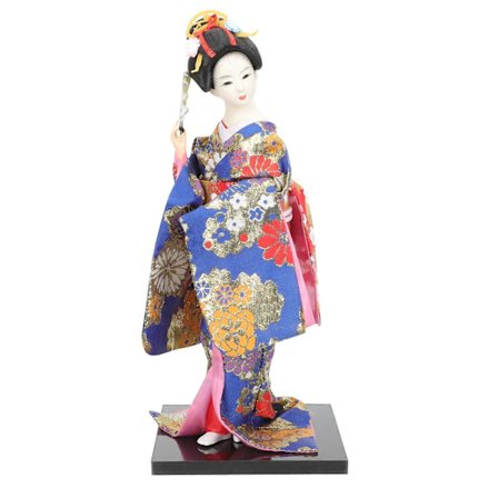 Geishafigur i japansk stil, Geisha Kimono Docka Form Dekor Kreativ Geishadocka
