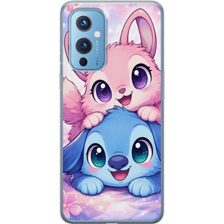 Kompatibel Mobilcover til OnePlus OnePlus 9 Sød kawaii illustration med pink og blå fantasidyr, store øjne og bløde farver perfekt til børnevære