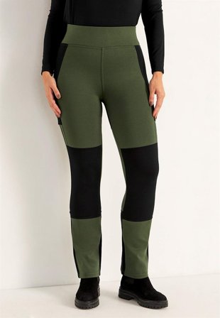 Cellbes of Sweden - Fritidsbukser med lige ben i mørkegrøn til damer i størrelse 58/60