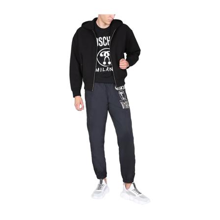 Moschino, Jacket With Logo Czarny, Mężczyzna, Rozmiar: M