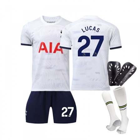 23/24 Tottenham Stadium Hemma Barn Fotbollströja Set med Strumpor och Skydd