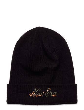 Heritage Script Beanie Newera Accessories Headwear Beanies Svart New Era
