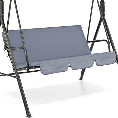 Utesvingstolsete med vanntett pute, erstatning for svingsetetrekk, gyngestolbeskyttende trekk for hage og gårdsplass Gray