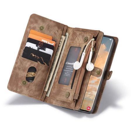 Multiplånbok Caseme 11-kort Samsung Galaxy S22 Ultra Brun