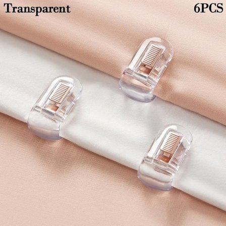 4/6 stk Anti-skli Sengetøy Teppe Dynetrekk TRANSPARENT 6 STK