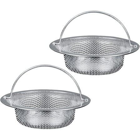 Diskfilter 2 st rostfritt stål diskfilter kök diskfilter diskfilter med rostfritt stål handtag kök diskpropp galler för kök S