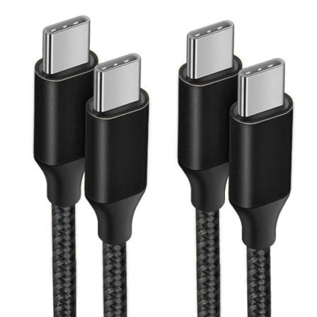 2-pack 3A snabb USB-C till USB-C-kabel för OPPO A16 A53 A53S A54 A93 A94 Reno 8 Lite Find X5 Pro - Förstärkt nylon 1M svart