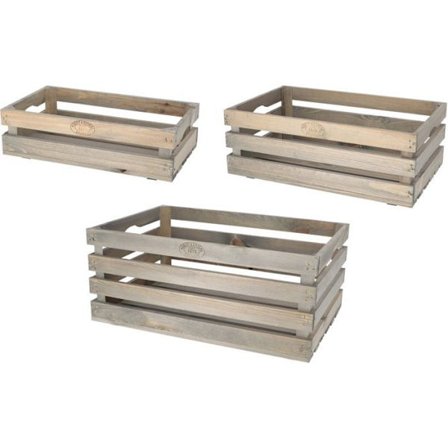 Fruktkorgar i furu (Set om 3)