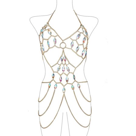 Kropskæder Smykketilbehør - Boho Krystal Kvast Bikini Sæt Strand Cosplay BH