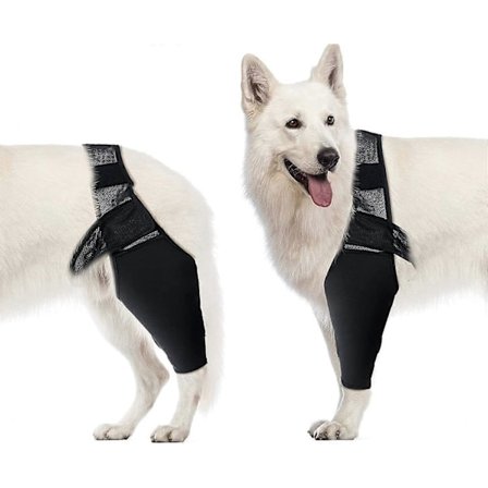 (M) Hund Albuebeskytter, Hund Kompressions Knæbeskytter, Albue- og Skulderstøtte, Dysplasi, Arthritis, Albue Calluses, Tryksår, Skulder Dislokation