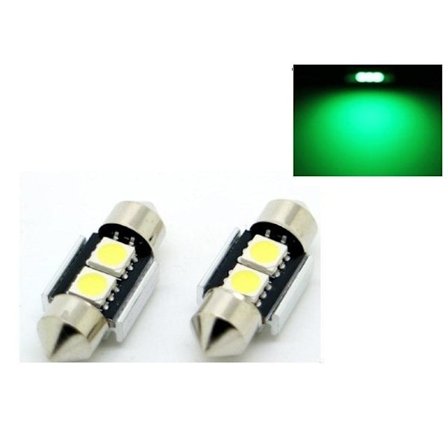 C5W Canbus 31mm Grön LED flood lights SV8.5 2-pack Gree