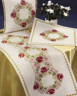 Läufer Mohn im Kranz