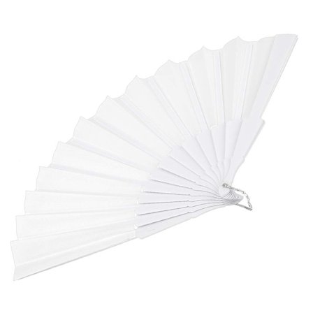 Solfjäder i Plast - Vit Fjäder