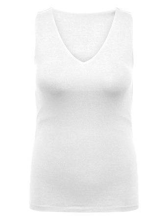 ONLY Carmakoma Cartime Life 2-Way V-Neck Tank Top Jrs - White - 46-48