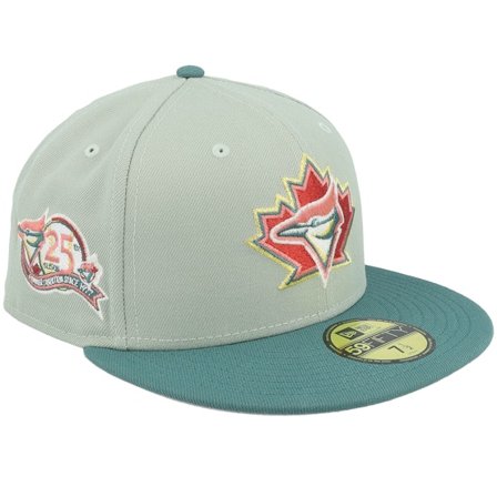 New Era - MLB Svart fitted Keps - Toronto Blue Jays Two Tone Paradise 59FIFTY 25th Anniversary Ev Green Fitted @ Hatstore
