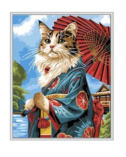 Paint by Numbers Katze auf Tour - WizardiArt