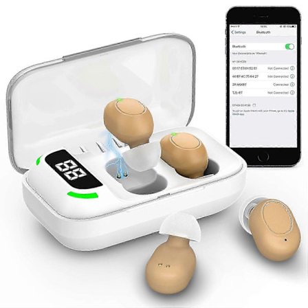 Oppladbart høreapparat for eldre med Bluetooth-støyreduksjon