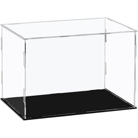 Akryl Displayboks Klar Akryl Bordplade Display Cube til Samlefigurer - Sort, 30x20x20cm (11.8x7.9x7.9in)