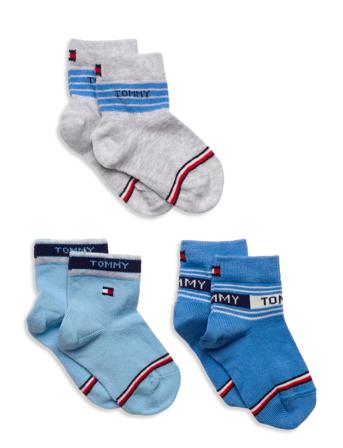Th Baby Sock 3P Stripes Giftbox Socks & Tights Socks Blå Tommy Hilfiger