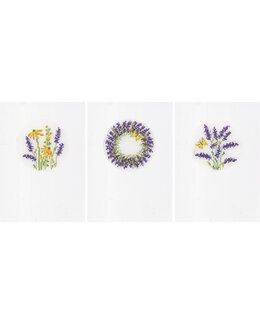 Broderikit Kort Lavendel 3-pack - Vervaco
