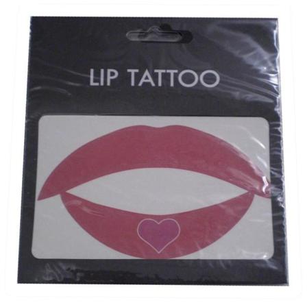 Lip Tatto, Temporär Läpptatuering Röd/hjärta Red