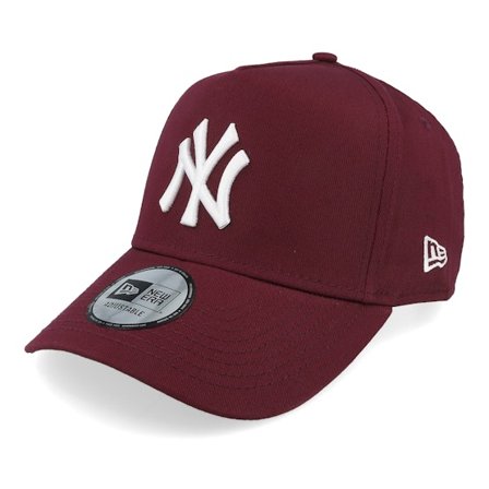 New Era - MLB Rød adjustable Caps - New York Yankees League Essential Burgundy/White A-Frame Adjustable @ Hatstore
