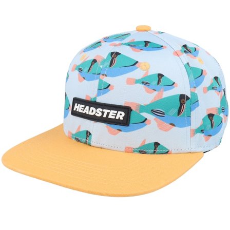 Headster - Blå snapback Keps - Kids Underwater/Yellow Snapback @ Hatstore