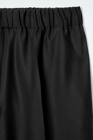 COS Femme Pantalon Droit Taille Élastiquée in Noir