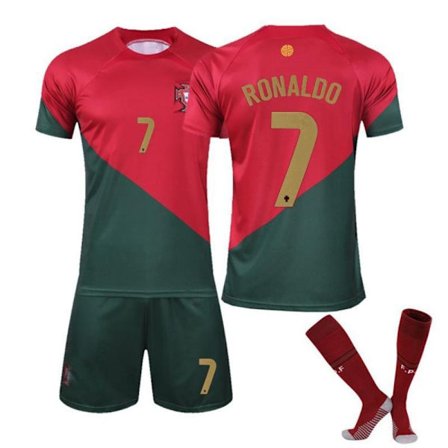 Fotbollströja Set Portugal 22-23 - Fotbollskläder Nr. 7 Cristiano Ronaldo - Perfekt Vuxen L-max