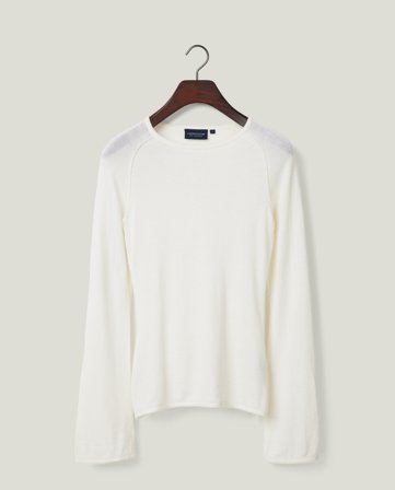 Lexington Slim Fit Pullover aus Merinowolle-Mischgewebe, Offwhite
