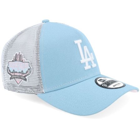 New Era - MLB Blå trucker Keps - Los Angeles Dodgers Pink Cloud 9FORTY 99 Sky/White/Pink A-frame Trucker @ Hatstore
