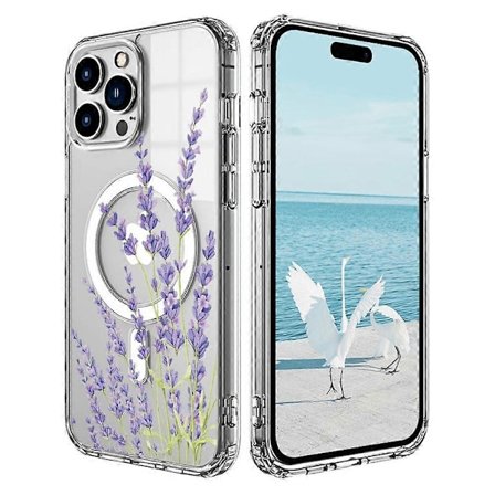 Skal för iPhone 16 Pro Kompatibelt med MagSafe Blommönster Tryck TPU+PC Telefonskal - Stil G