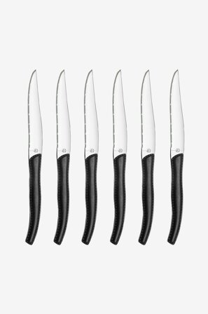 Lou Laguiole - Grillknivar Jet i knivblock 6-Pack - Svart - Bestick - Från Homeroom
