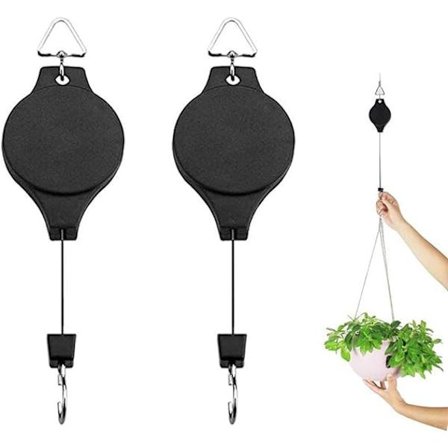 2 svarte innfellbare hengere justerbare kraftige plantetaljer