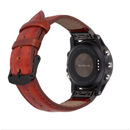Klockarmband i äkta läder för Garmin Fenix 7S/6S/5S - Snabbkoppling